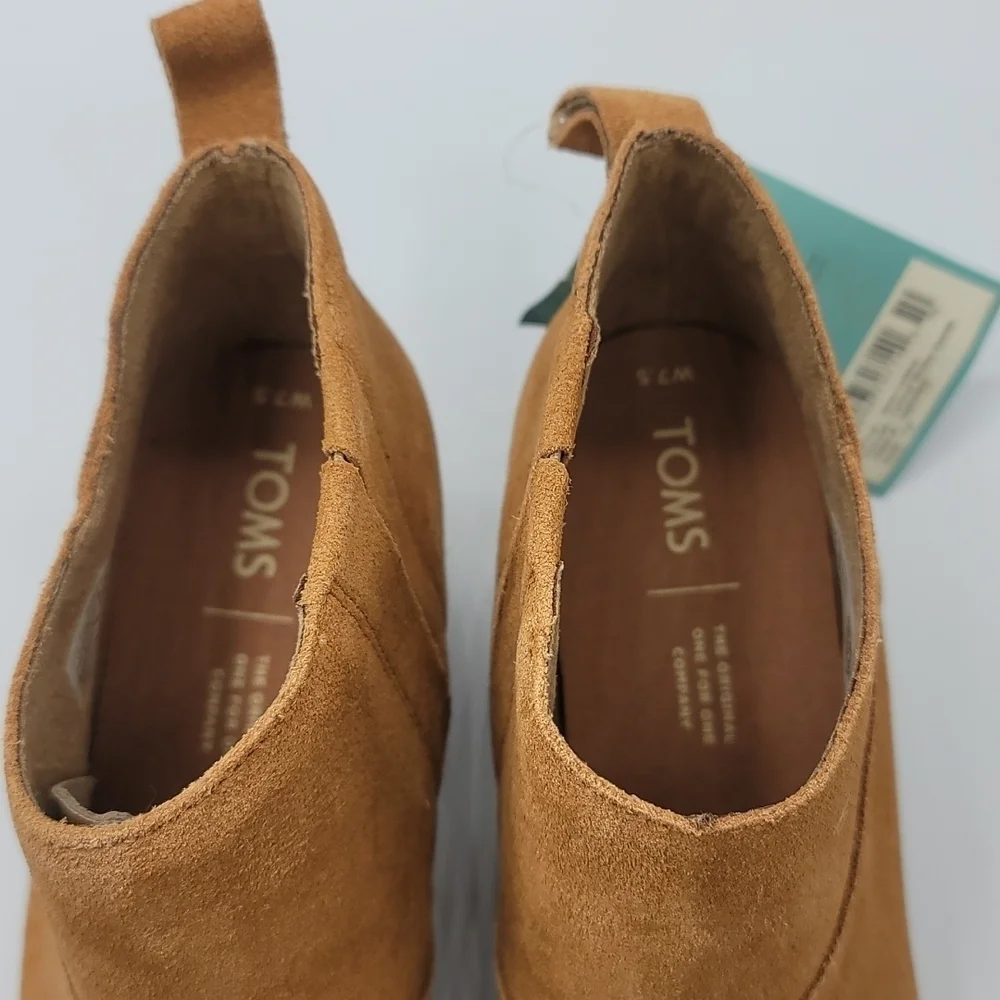 Toms Leilani Carmel brown suede bootie size 7.5